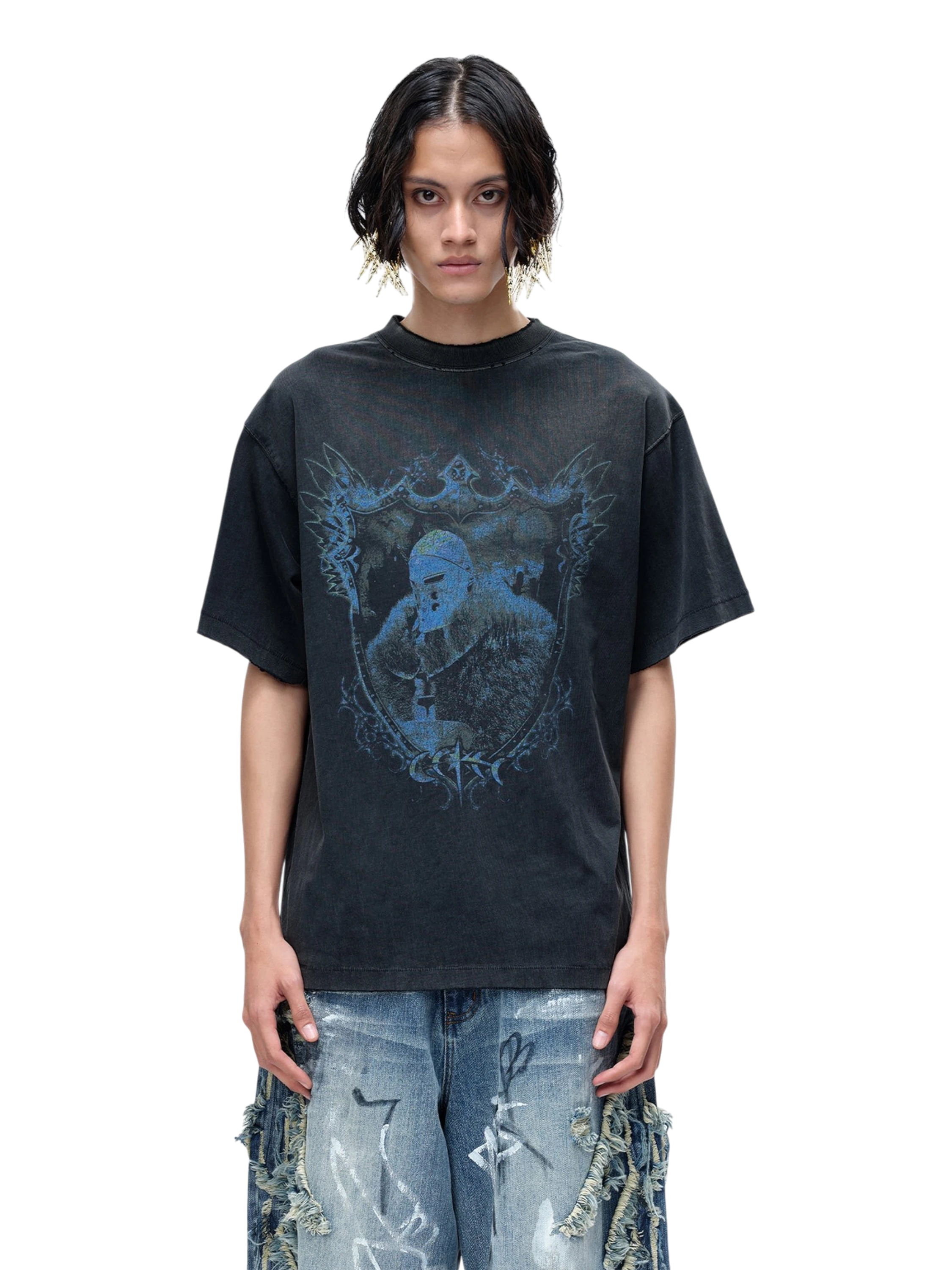 TBHNP Luminous Dawn astral knight distressed t-shirt — men's streetwear graphic tee