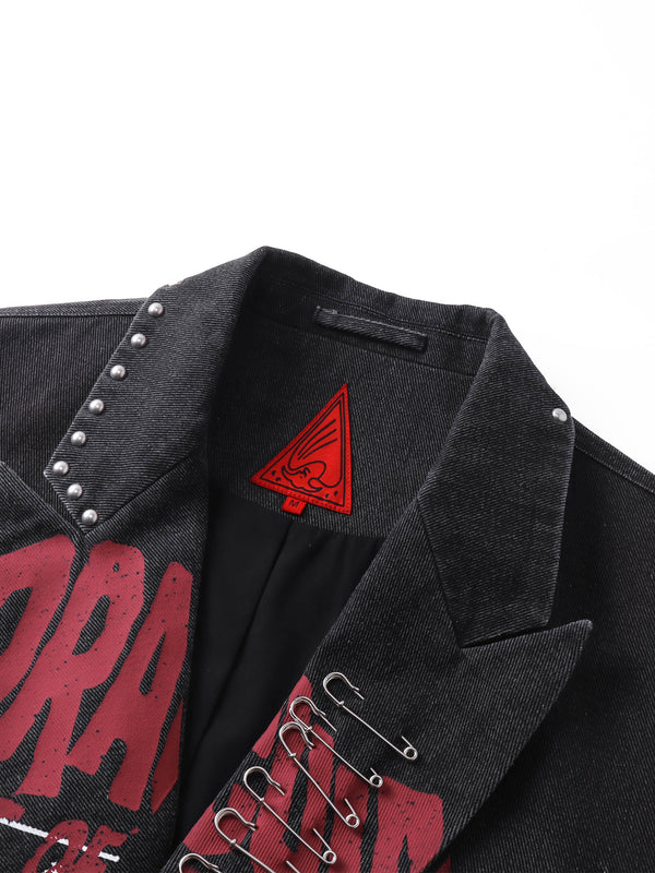PRINCE OF DARKNESS SPRAY-PAINTED BLAZER