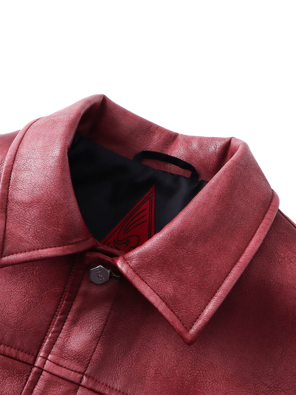ECLIPSE OF THE BLOOD MOON COBWEB LEATHER JACKET