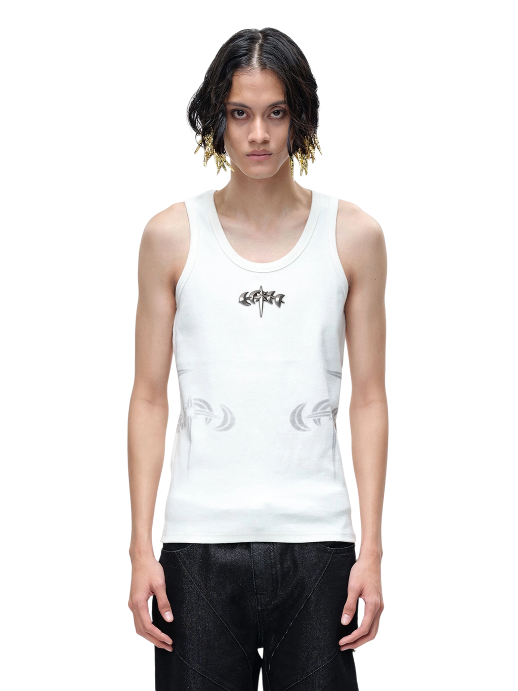LUMINOUS DAWN ASTRAL METAL LOGO RIBBED TANK