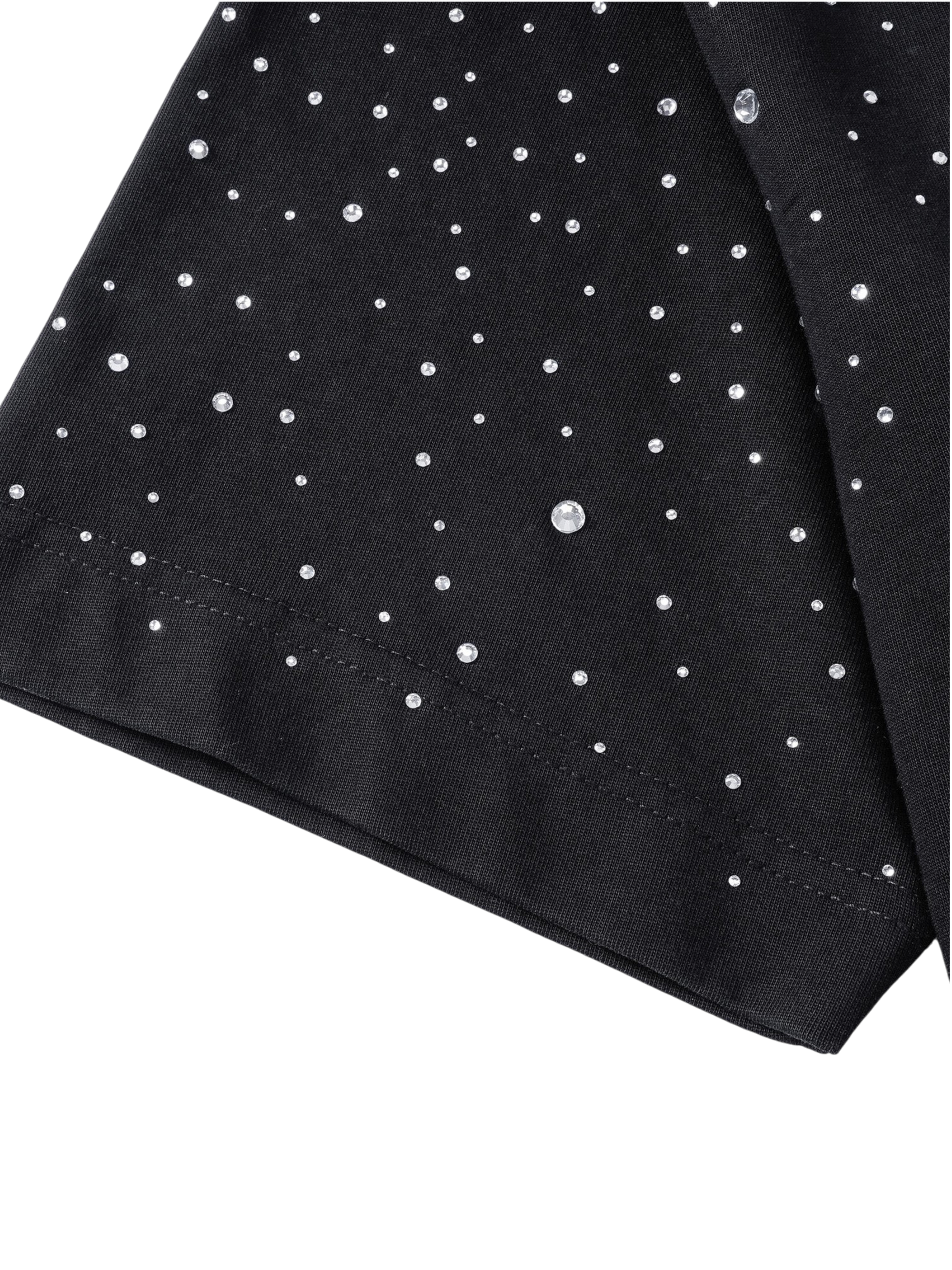 TBHNP Luminous Dawn washed boxy cotton t-shirt with rhinestones and patch embroidery — men's streetwear graphic tee