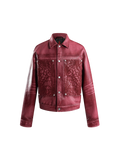 ECLIPSE OF THE BLOOD MOON COBWEB EMBROIDERED FAUX LEATHER JACKET