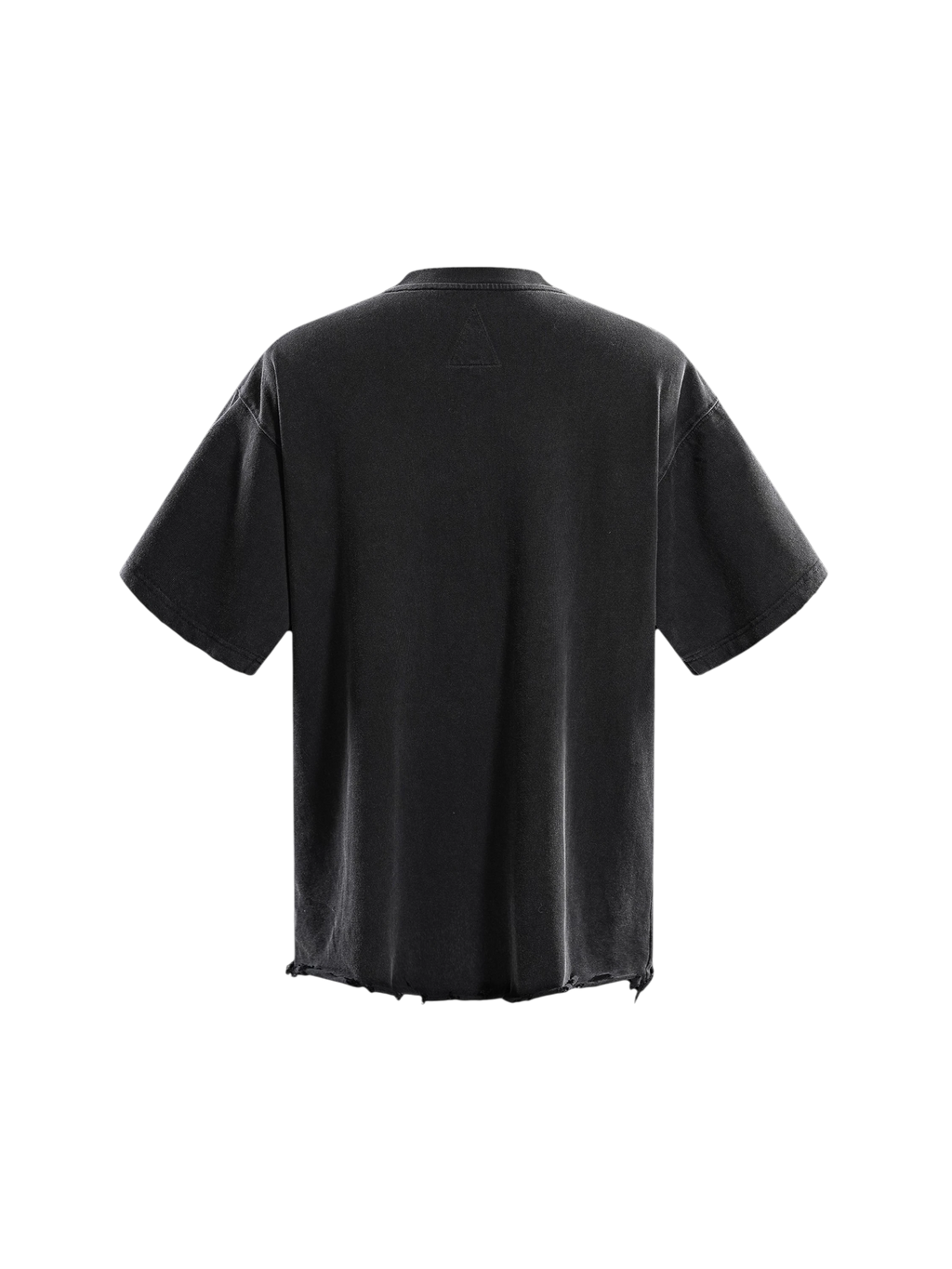 TBHNP black Wraith Sorcerer destroyed tee, plain back flat-lay — men's streetwear tee