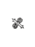 TBHNP white-gold plated gothic logo earring in silver