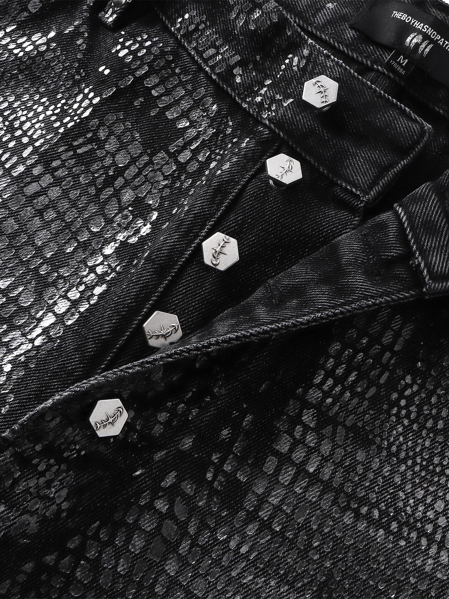 TBHNP Luminous Dawn cobweb fringed baggy jeans — men's streetwear denim