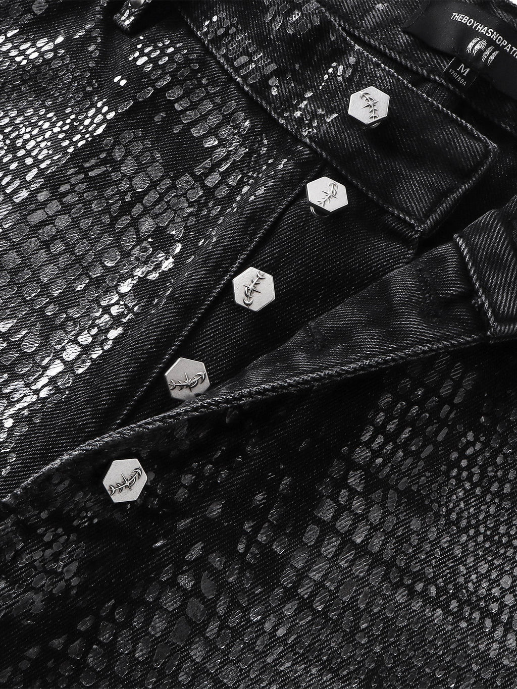TBHNP Luminous Dawn cobweb fringed baggy jeans — men's streetwear denim