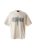 TBHNP Luminous Dawn washed boxy cotton t-shirt with rhinestones and patch embroidery — men's streetwear graphic tee