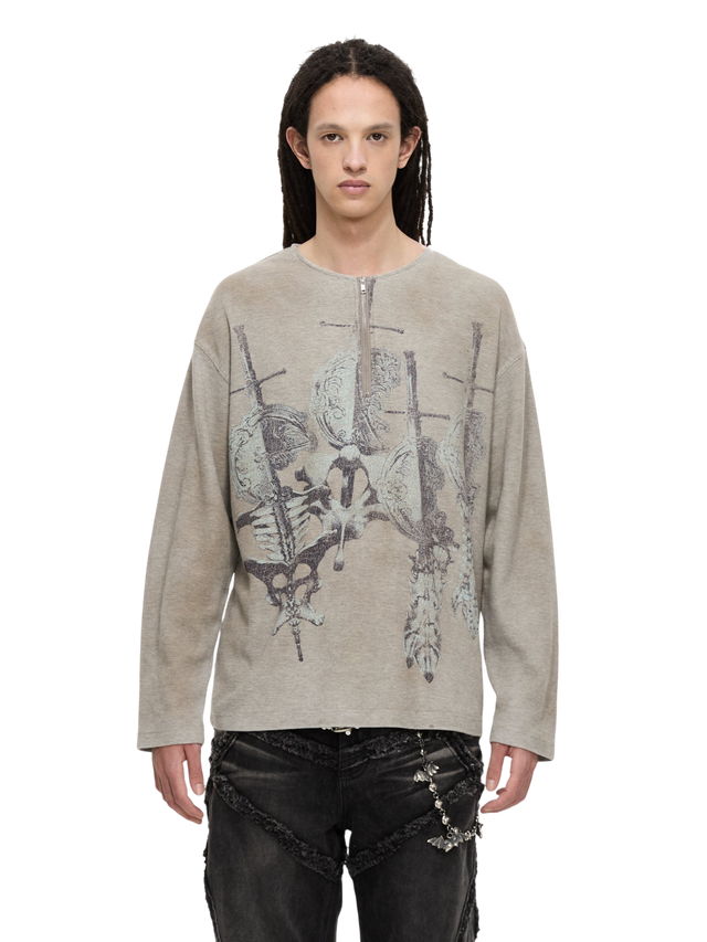 PRINTED BONE WITH SWORD L/S TEE