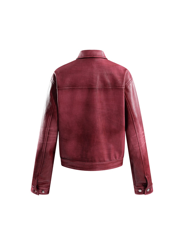 ECLIPSE OF THE BLOOD MOON COBWEB LEATHER JACKET