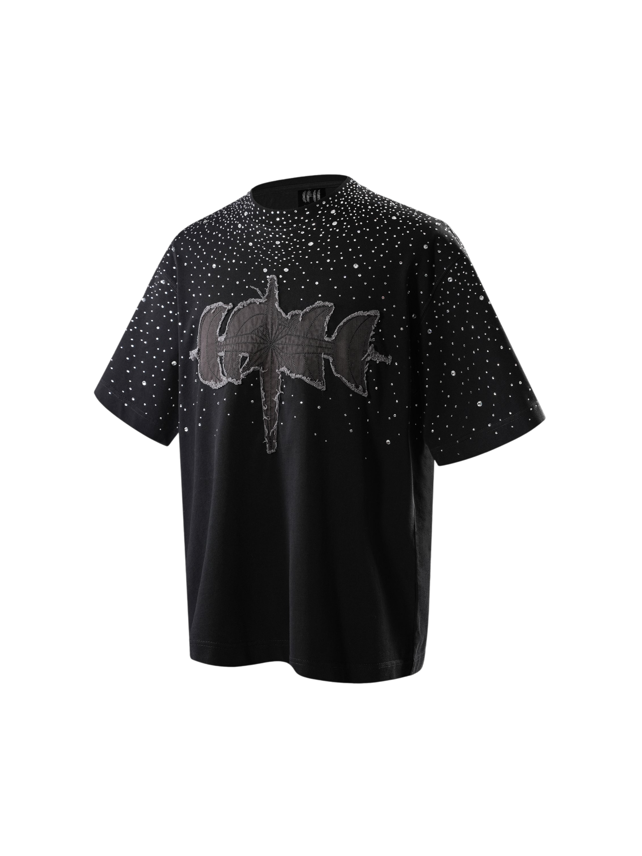 LUMINOUS DAWN RHINESTONE PATCH T-SHIRT