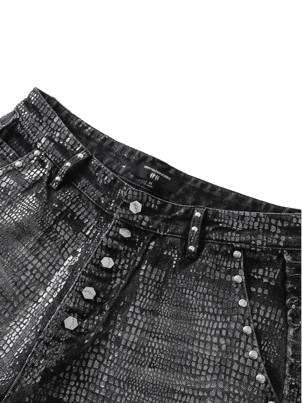 TBHNP Luminous Dawn cobweb fringed baggy jeans — men's streetwear denim