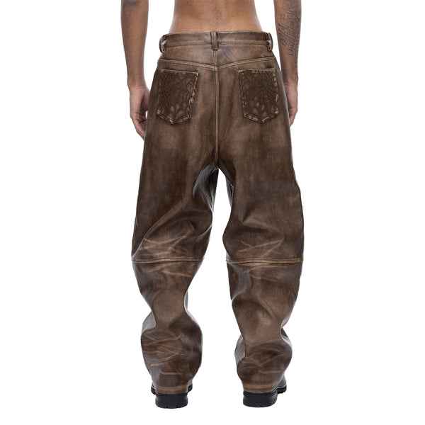 ECLIPSE OF THE BLOOD MOON COBWEB LEATHER PANTS