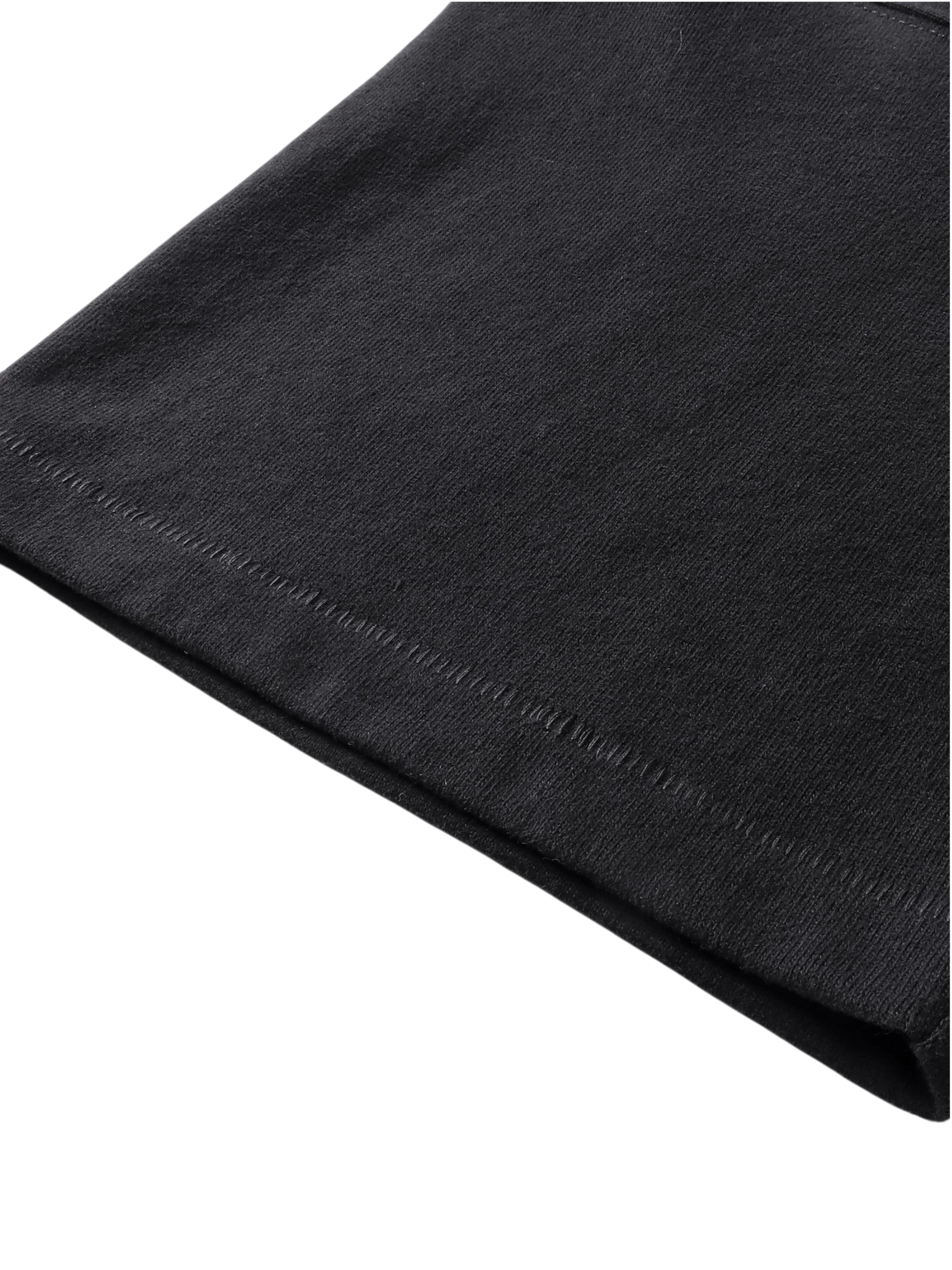 Close-up of the fabric fold on TBHNP dark grey Knight & Sword tee — men's streetwear detail