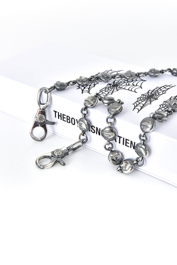 SILVERING DISTRESSED PANTS CHAIN