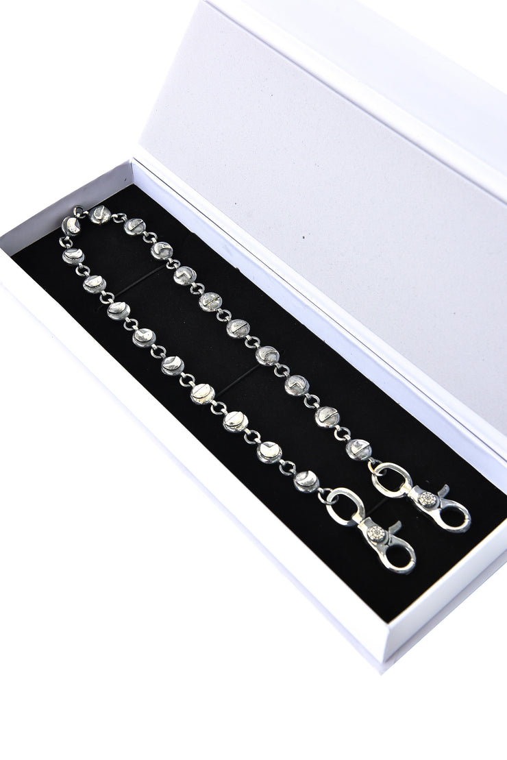 SILVERING DISTRESSED PANTS CHAIN