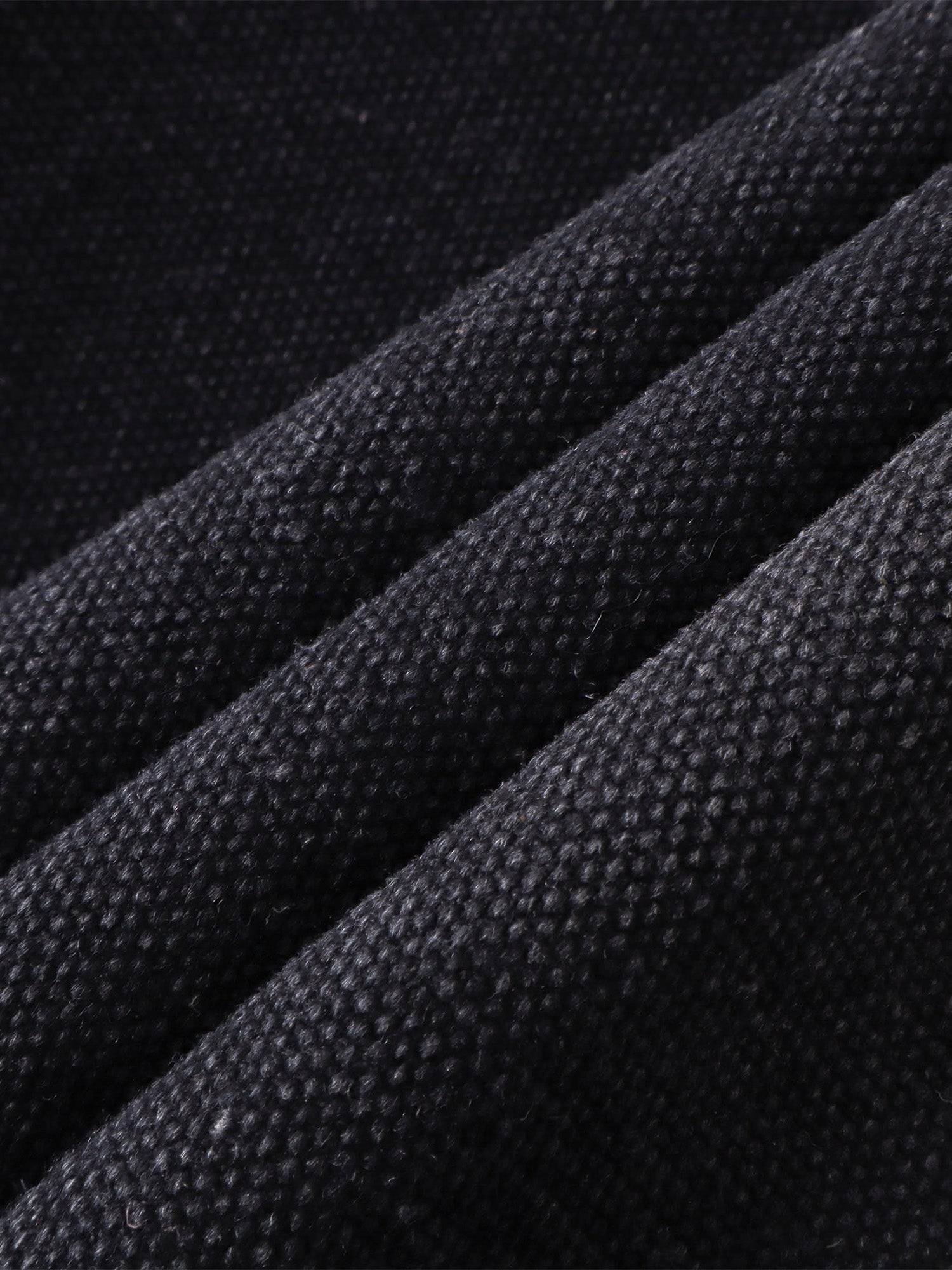 Close-up of the cotton-blend canvas fabric on TBHNP Prince of Darkness moto jacket — men's streetwear detail