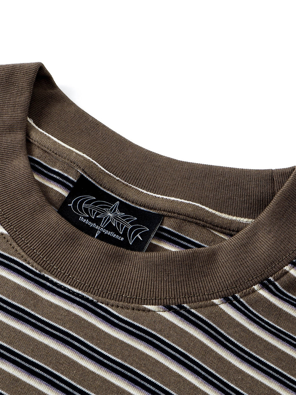Luminous Dawn striped tee, torso detail