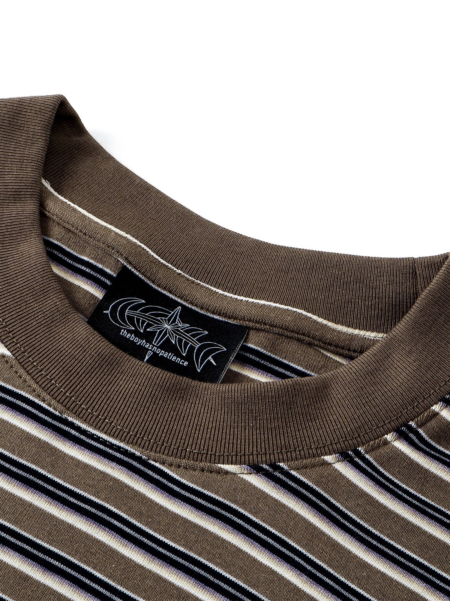Luminous Dawn striped tee, torso detail