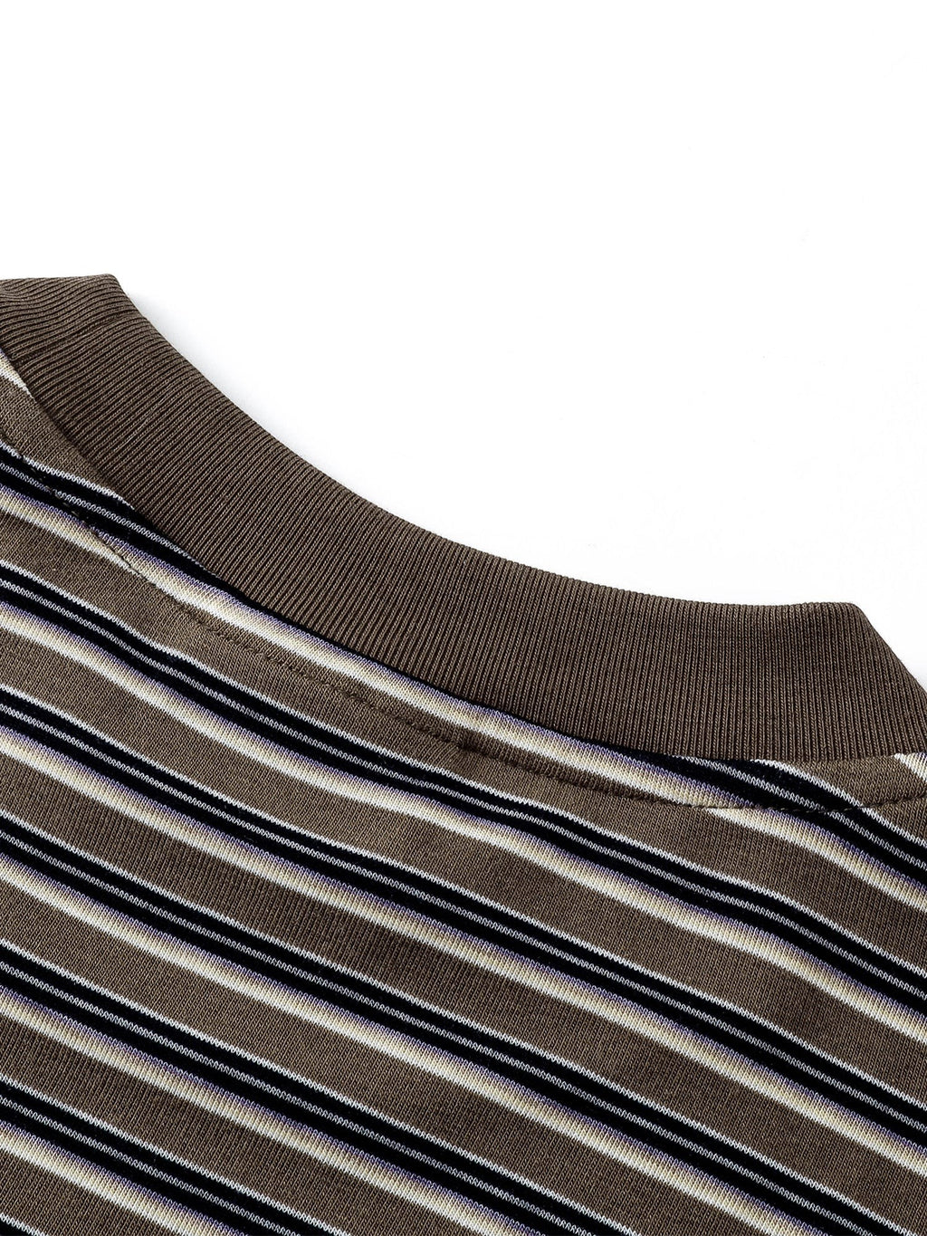 Luminous Dawn striped tee, layered styling