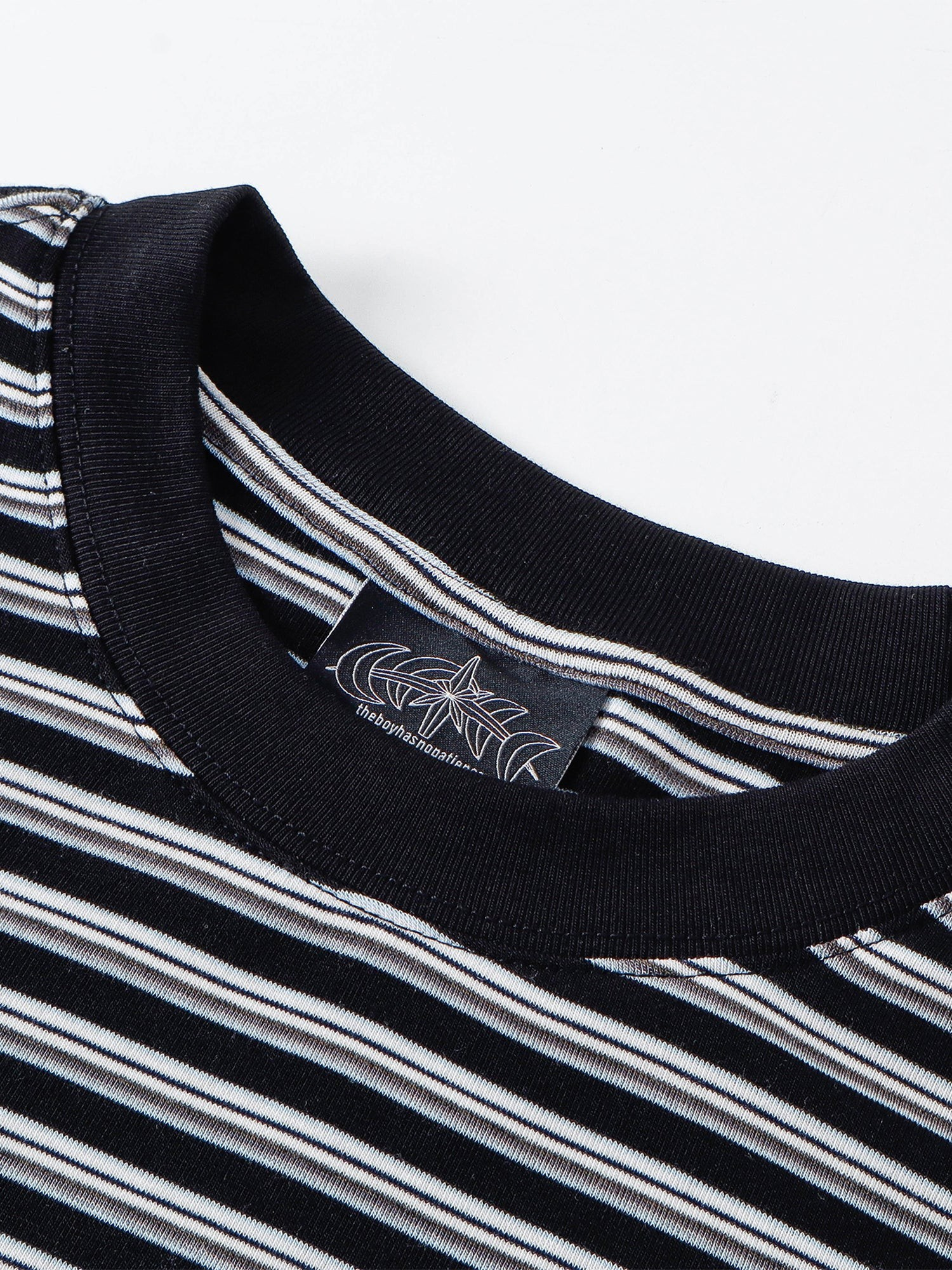 Luminous Dawn striped long-sleeve tee, front styling