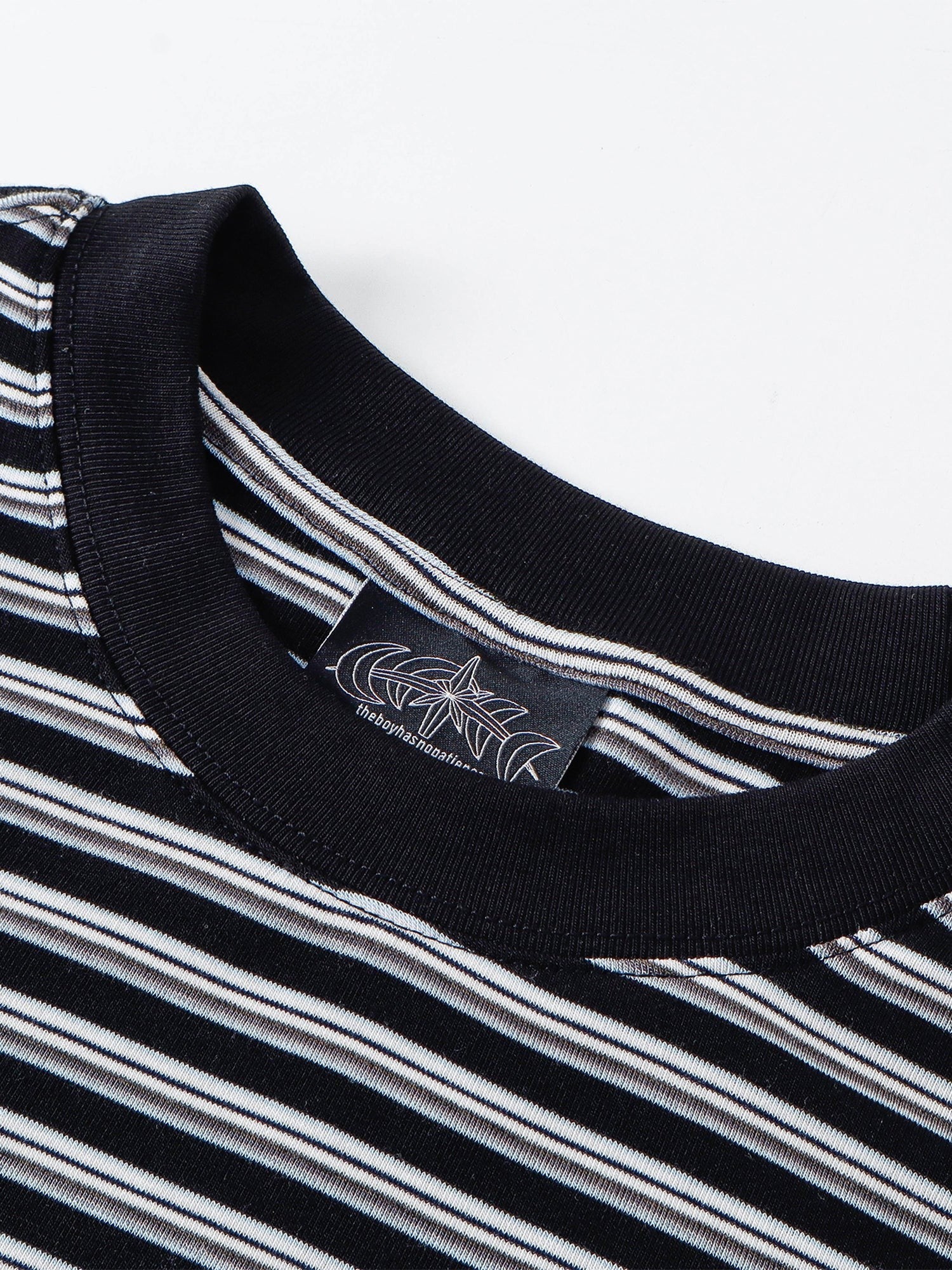 Luminous Dawn striped long-sleeve tee, front styling