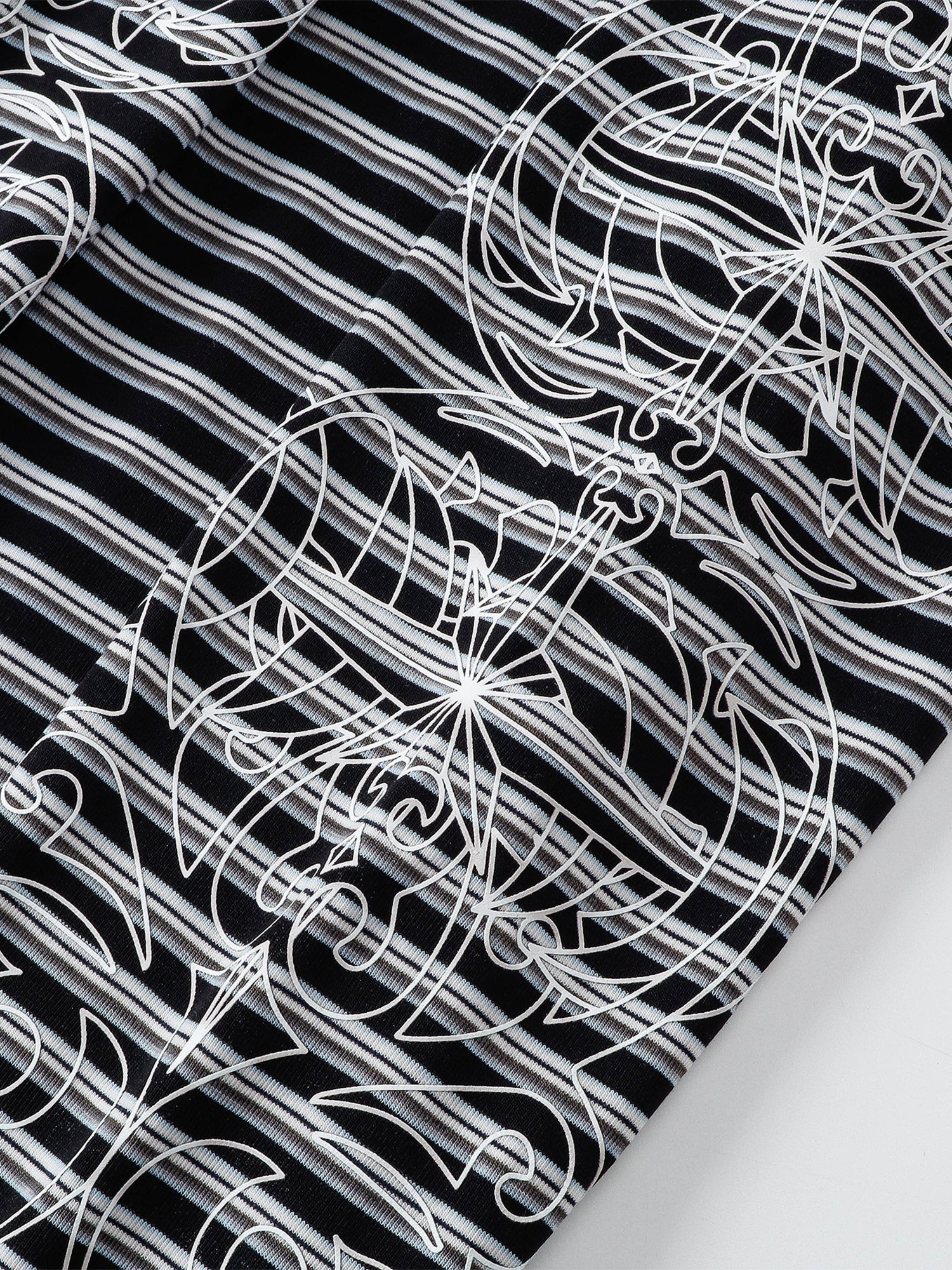 Luminous Dawn striped long-sleeve tee, side styling