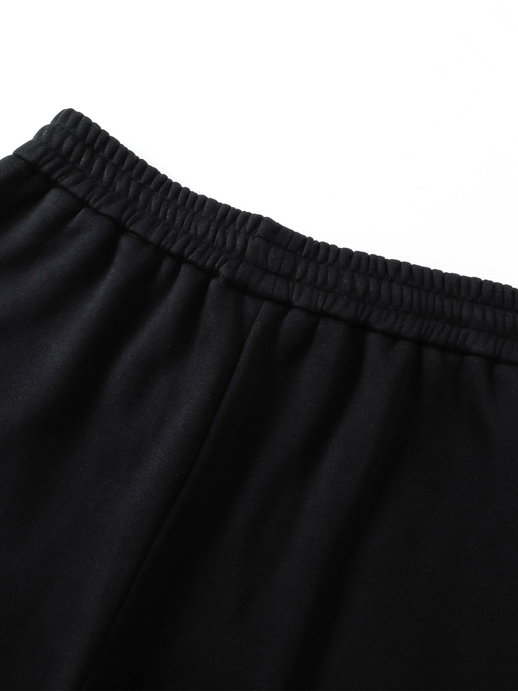 Black sweatpants elastic waistband construction