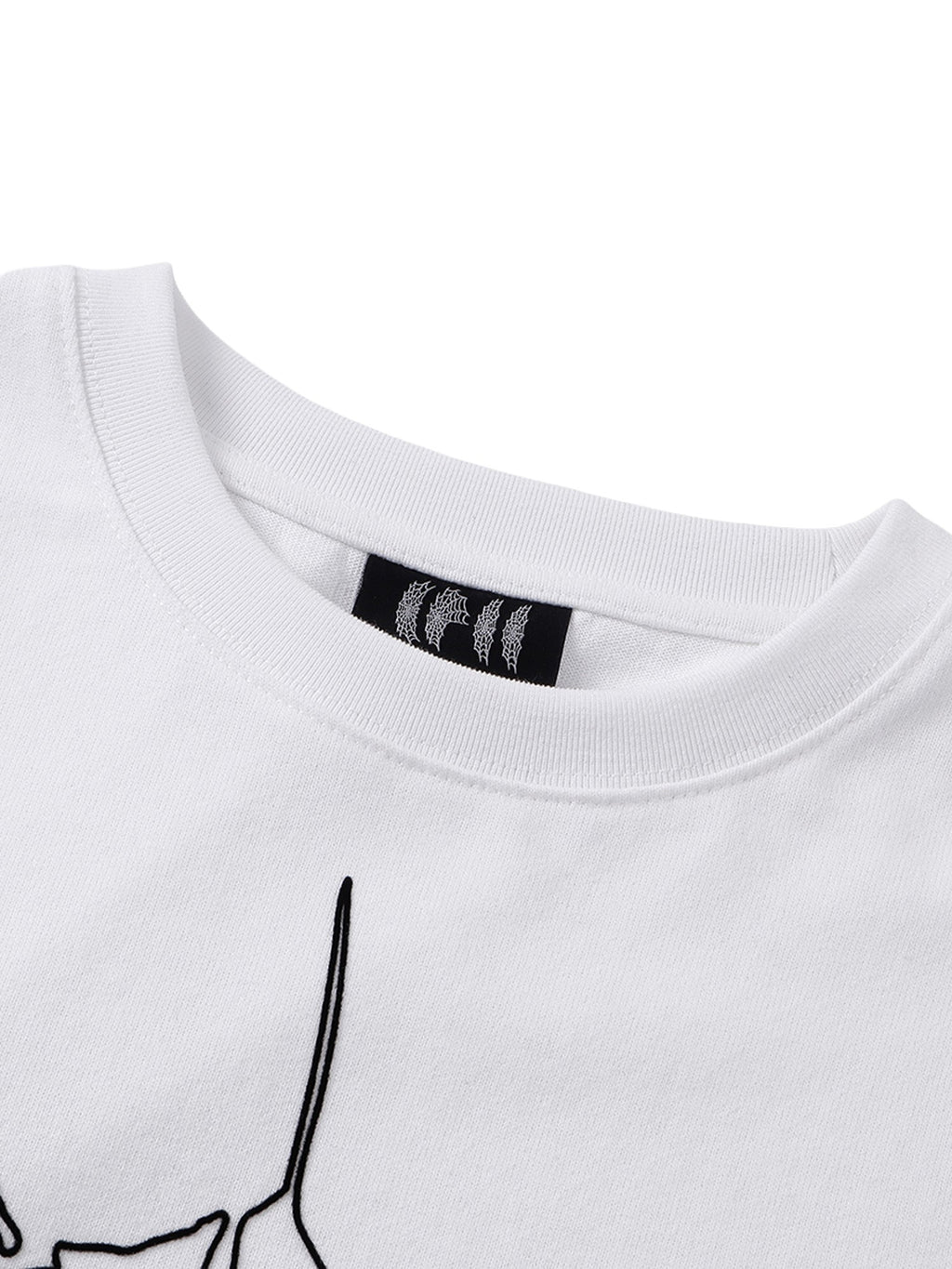 Off White long-sleeve tee ribbed crew neck and woven label