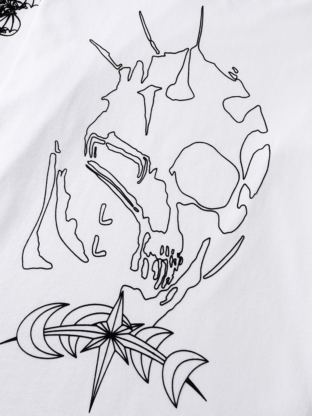 Raised Ghost & Knight flocked chest graphic on Off White cotton