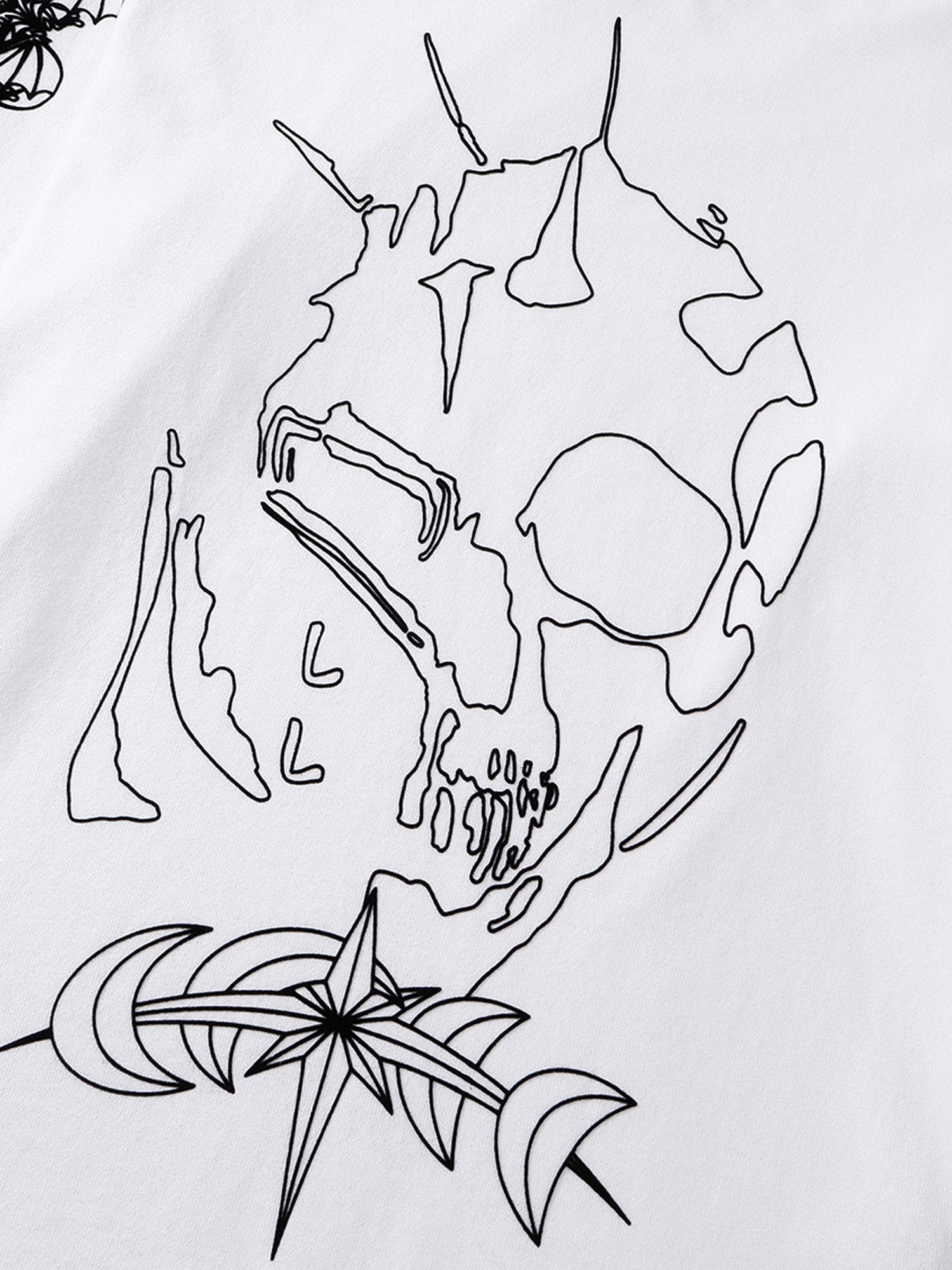 Raised Ghost & Knight flocked chest graphic on Off White cotton