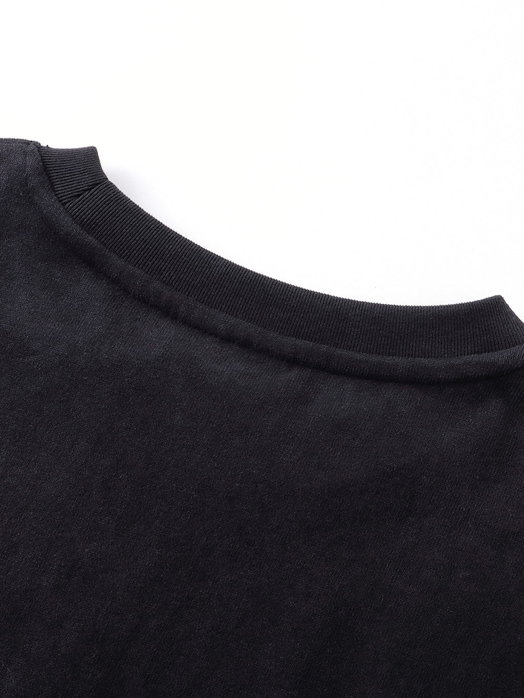 Dark Grey long-sleeve tee back neckline seam