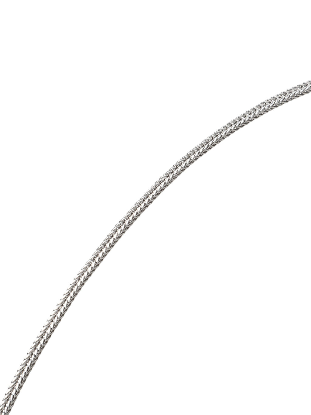 Polished silver-tone necklace chain close-up