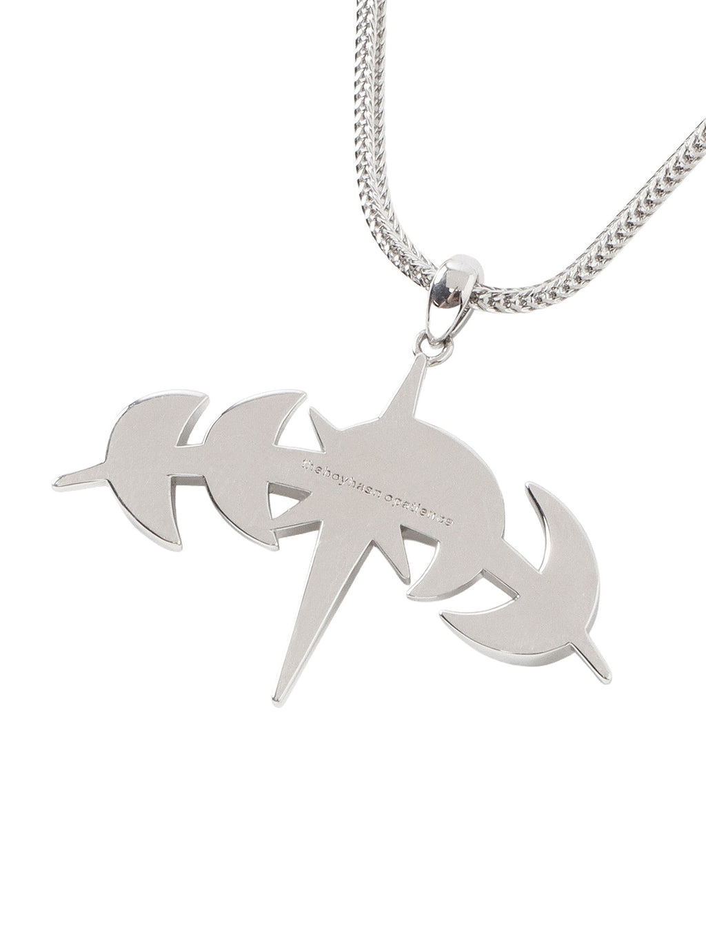 Polished back of the platinum-plated Star Moon pendant