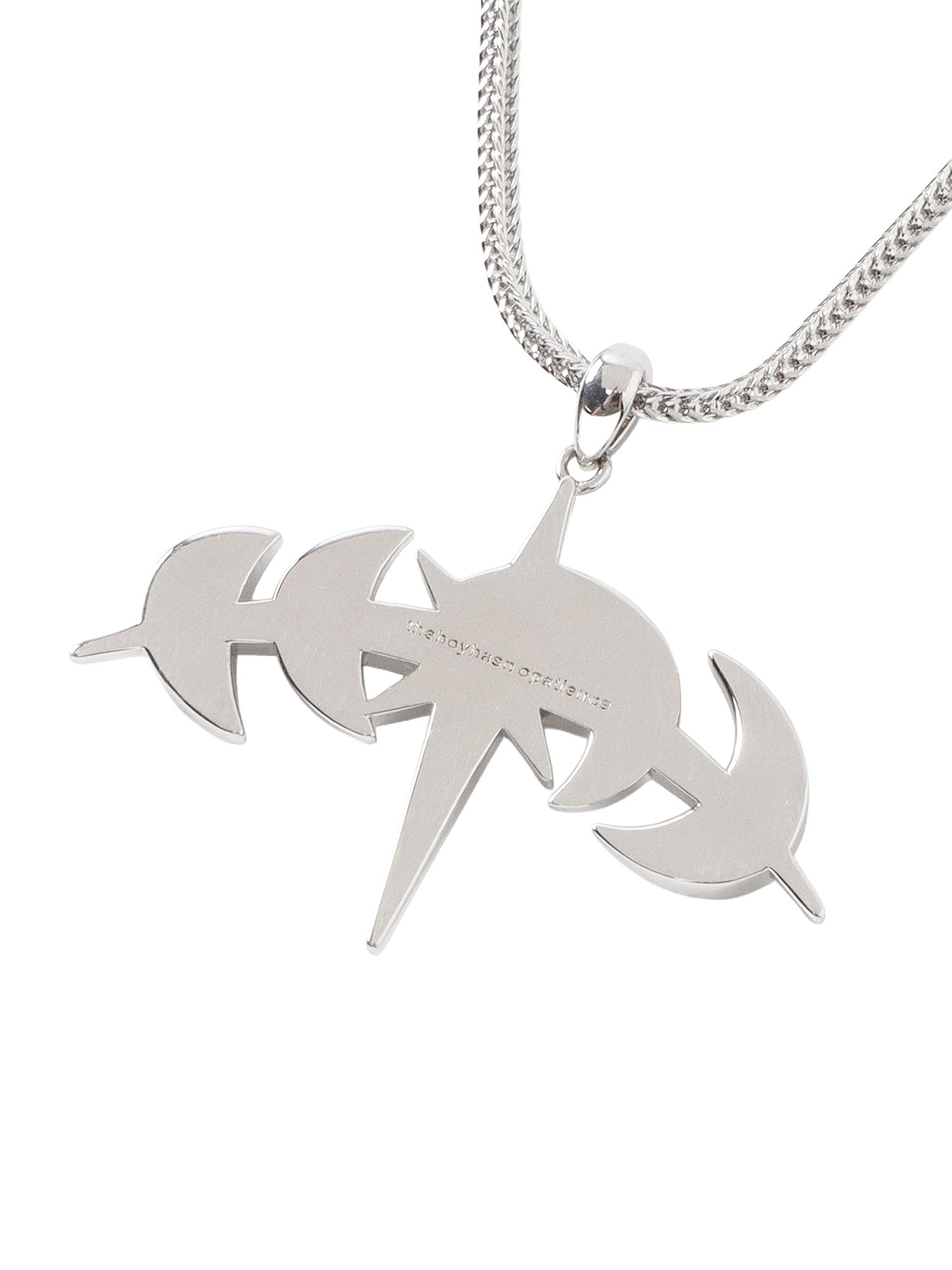 Polished back of the platinum-plated Star Moon pendant