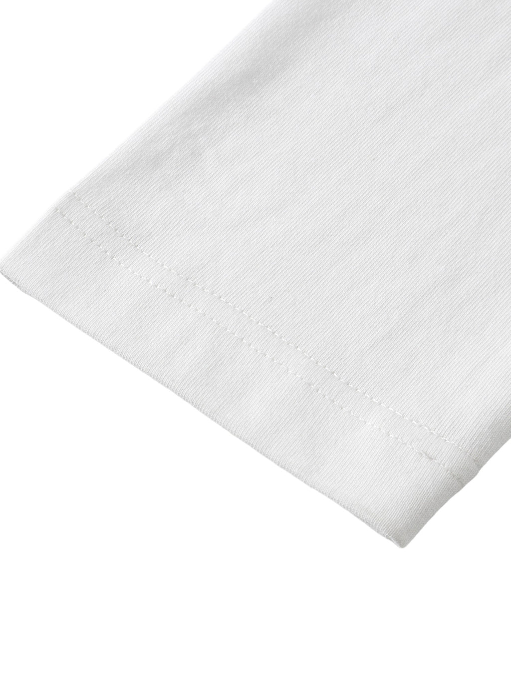 White long-sleeve tee sleeve cuff detail