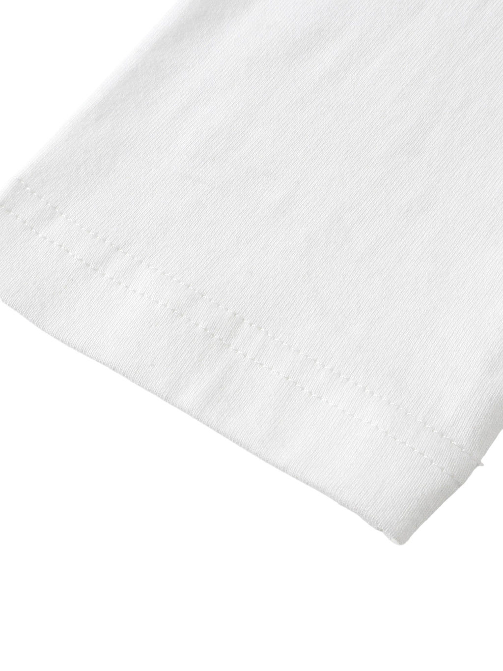 White long-sleeve tee sleeve cuff detail