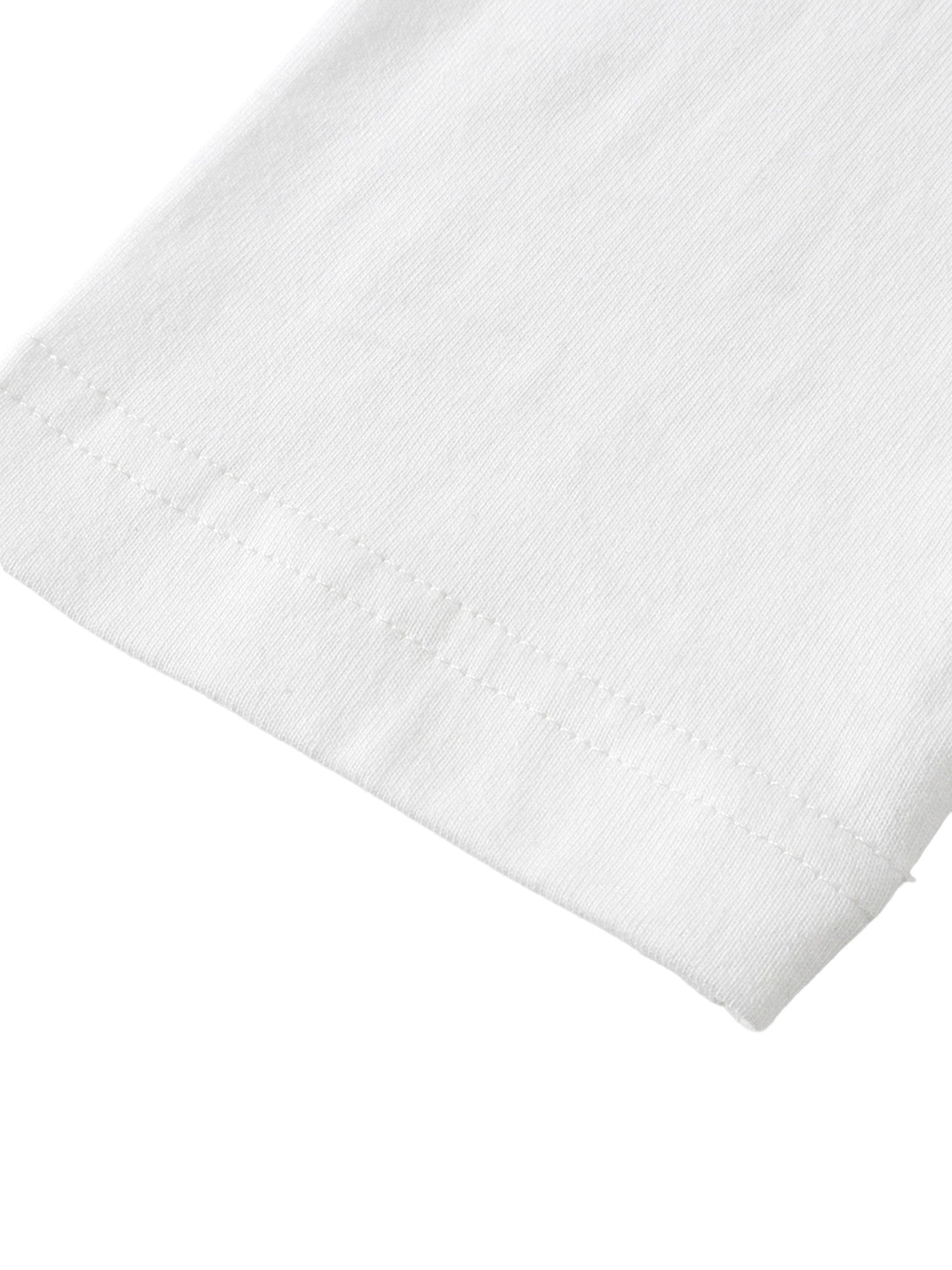 White long-sleeve tee sleeve cuff detail