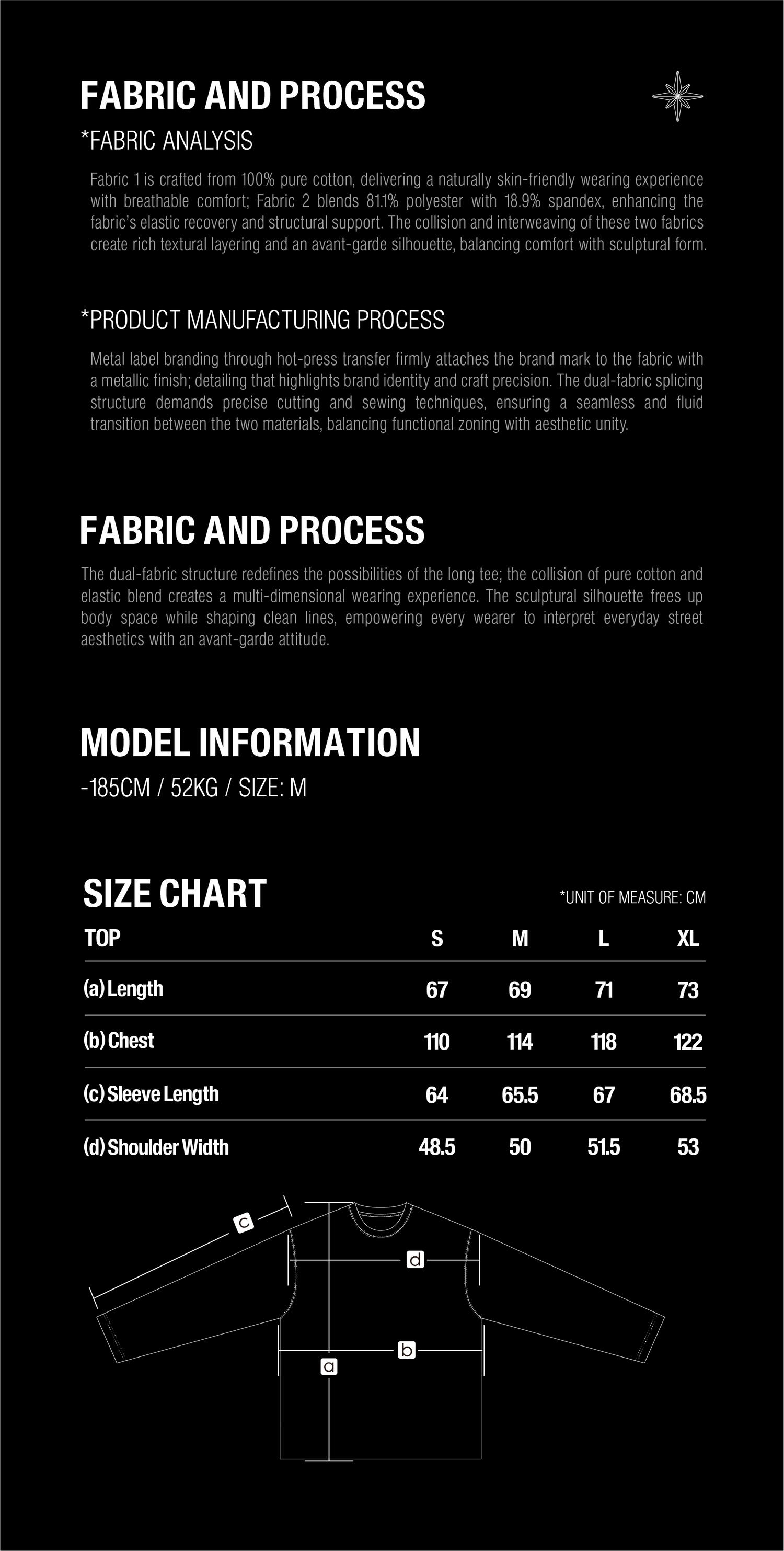 T260020 Sculpted long sleeve tee size guide