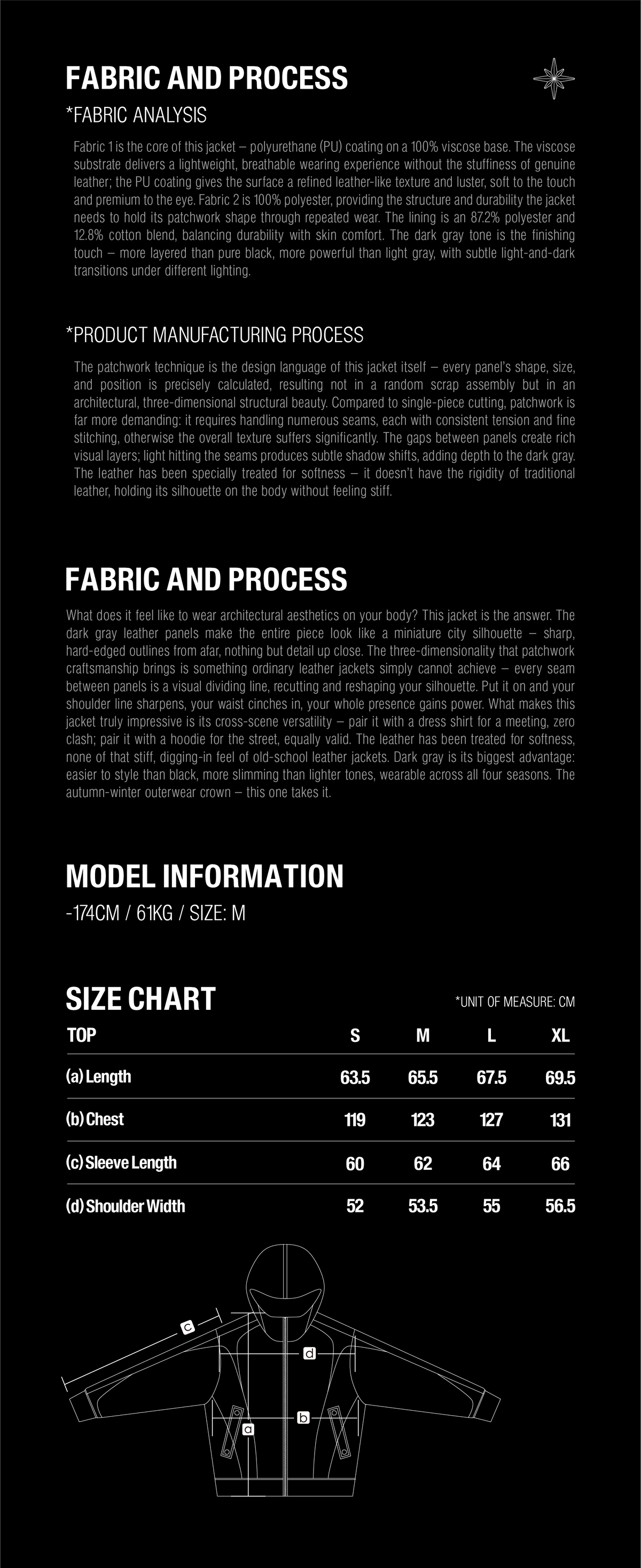 TBHNP T260054 size guide and garment measurements