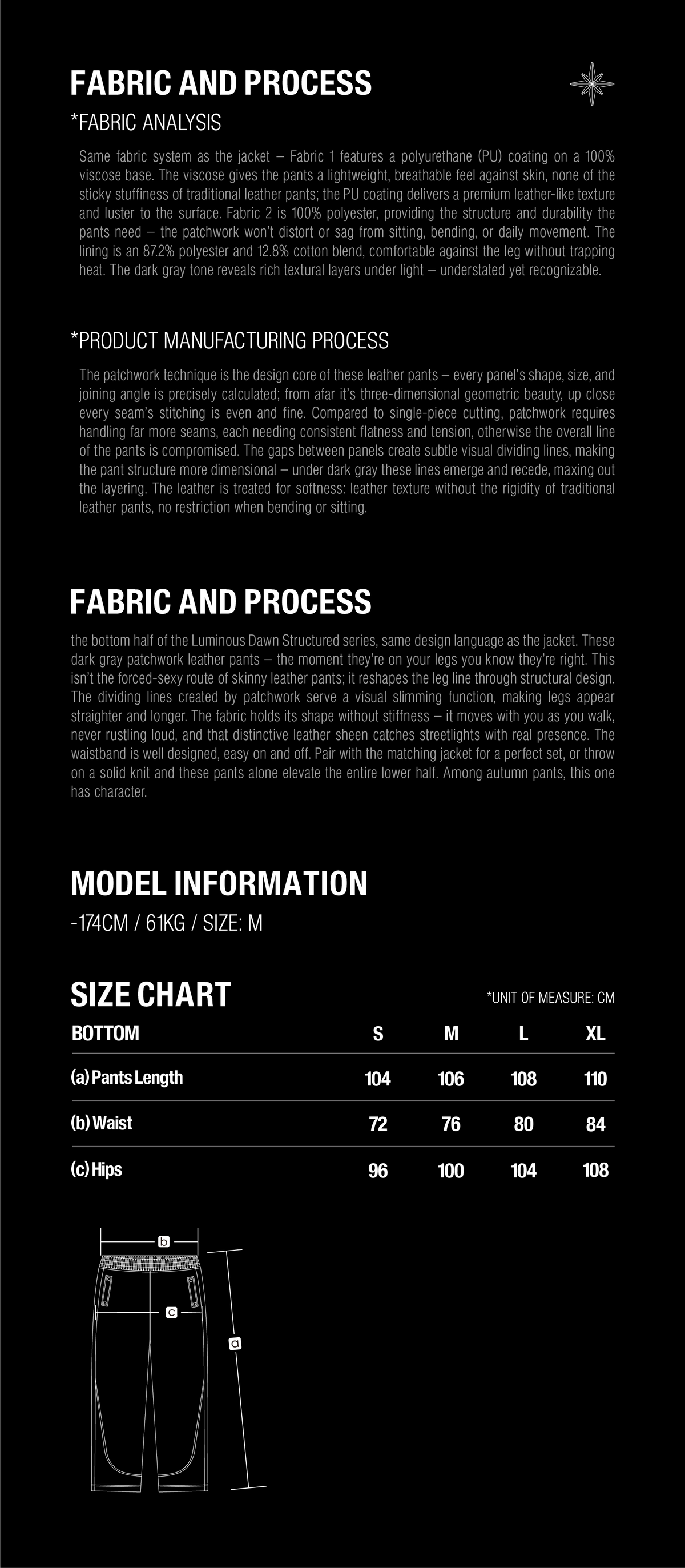 TBHNP T260055 size guide and garment measurements