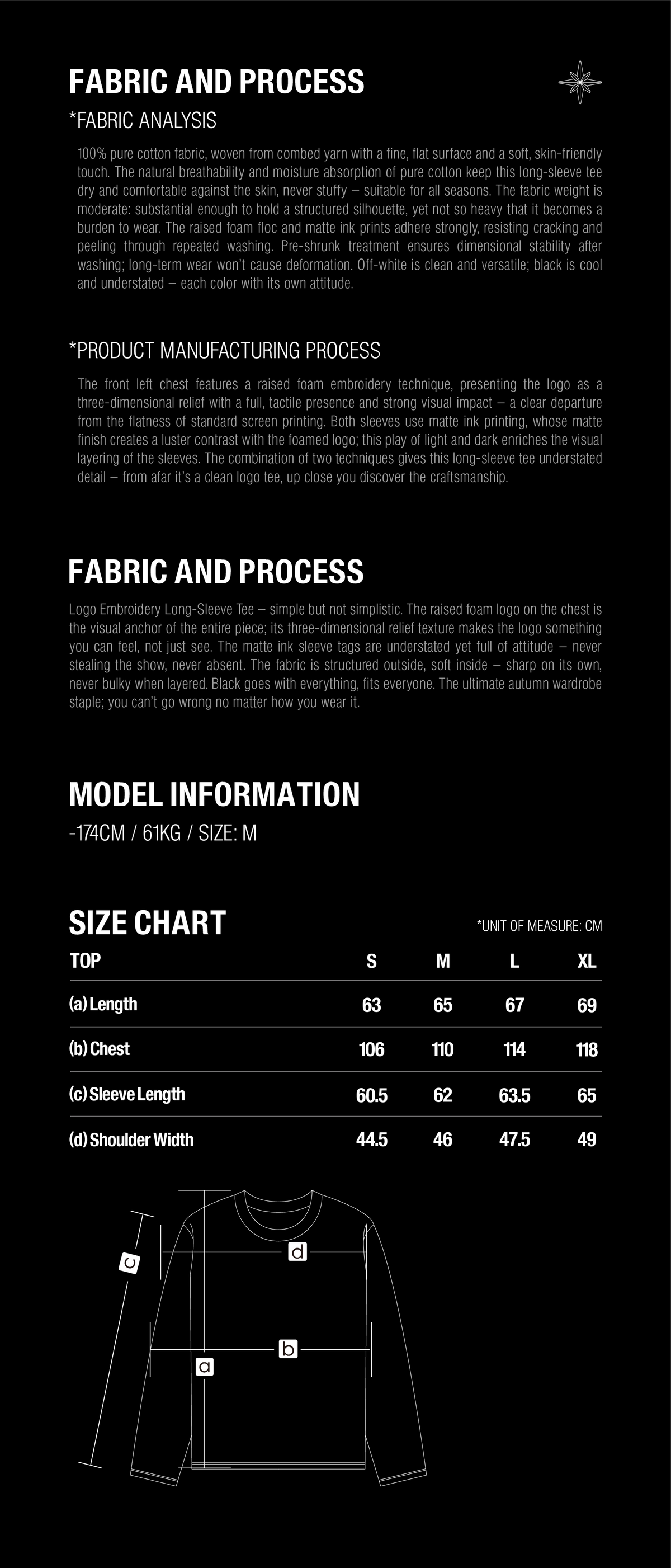TBHNP TB260005 size guide and garment measurements
