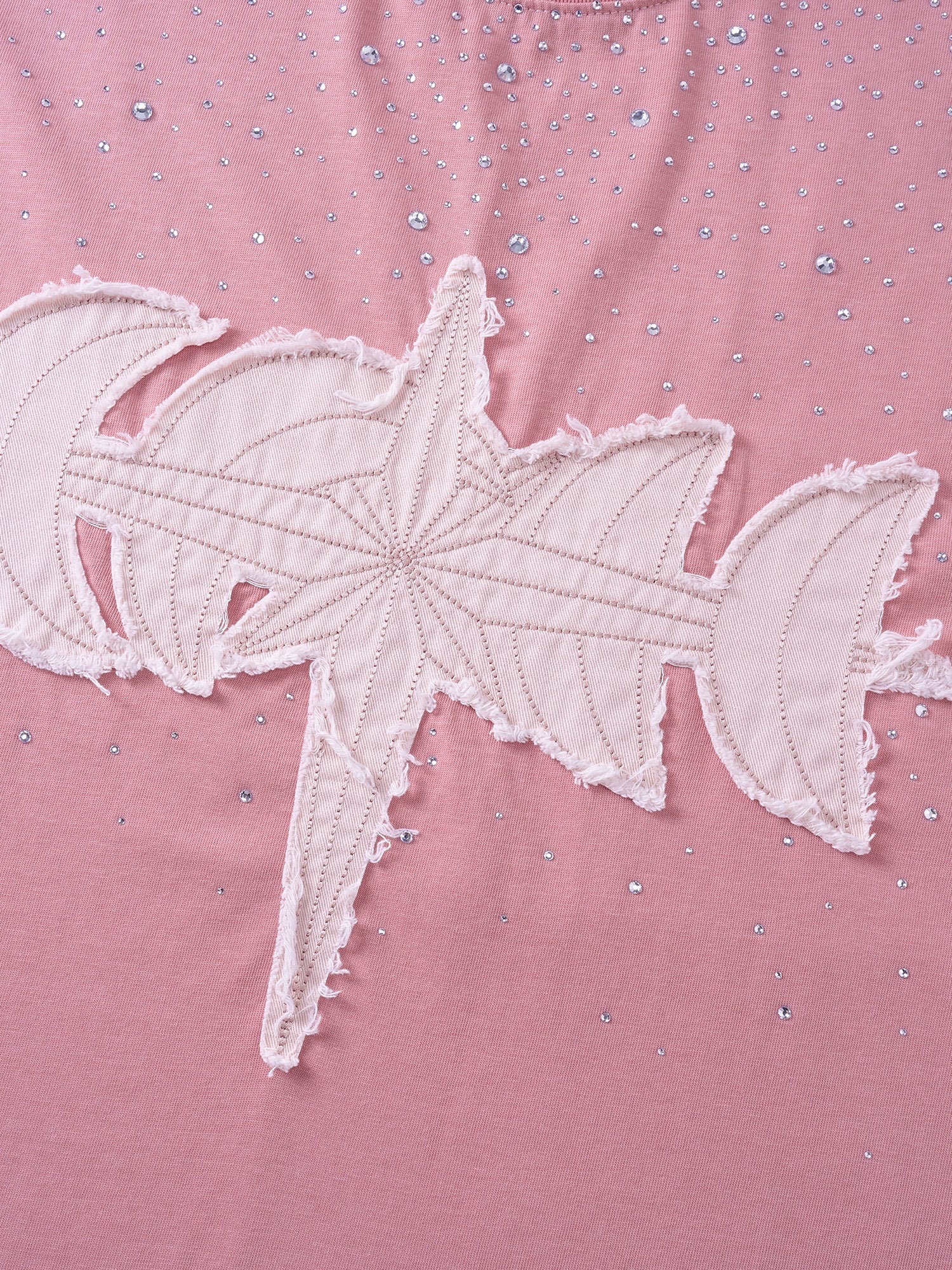 LUMINOUS DAWN RHINESTONE PATCH T-SHIRT
