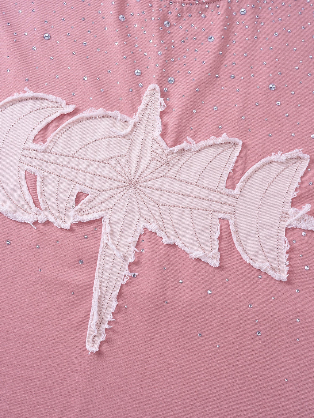 LUMINOUS DAWN RHINESTONE PATCH T-SHIRT