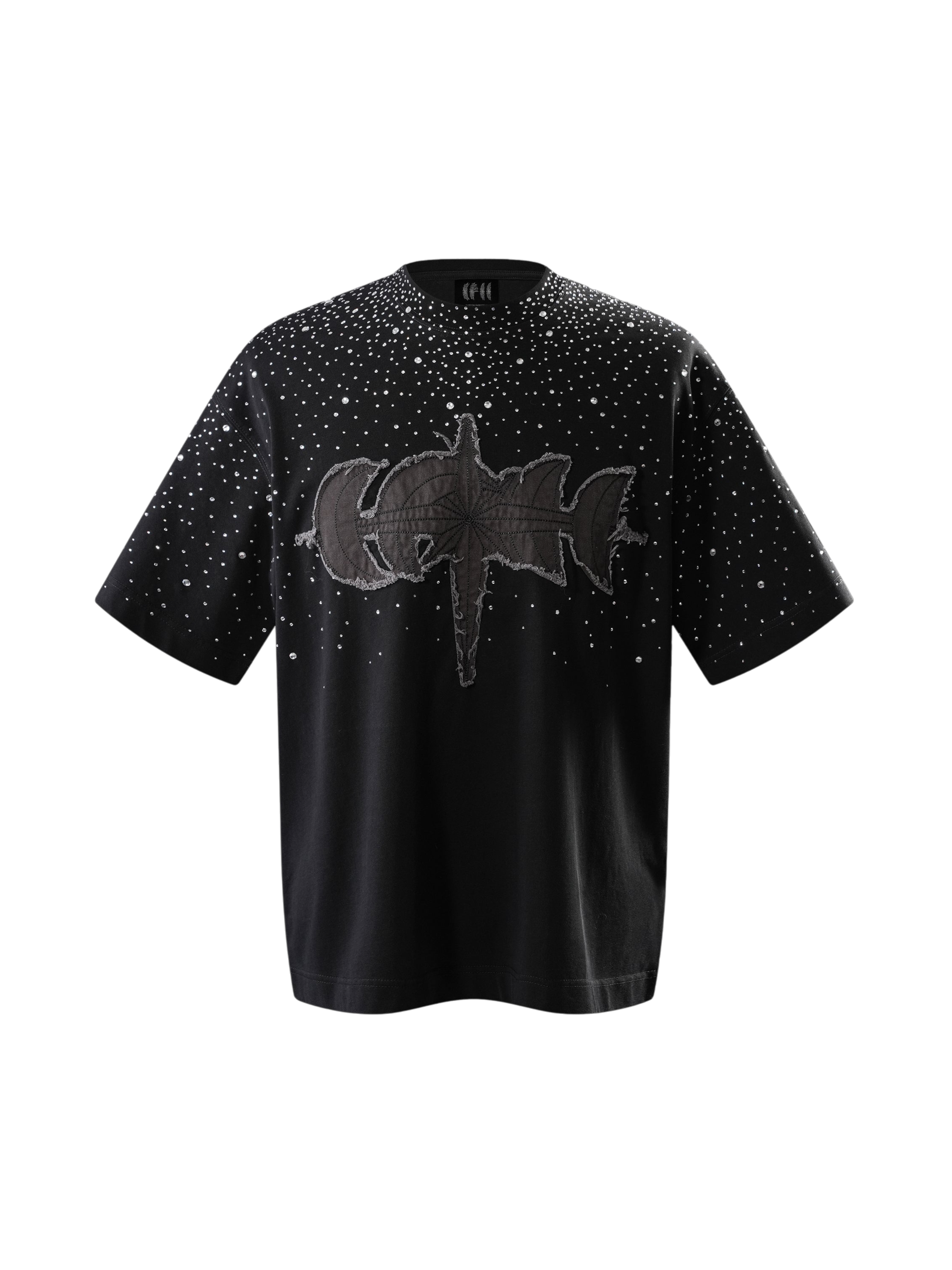 LUMINOUS DAWN RHINESTONE PATCH T-SHIRT