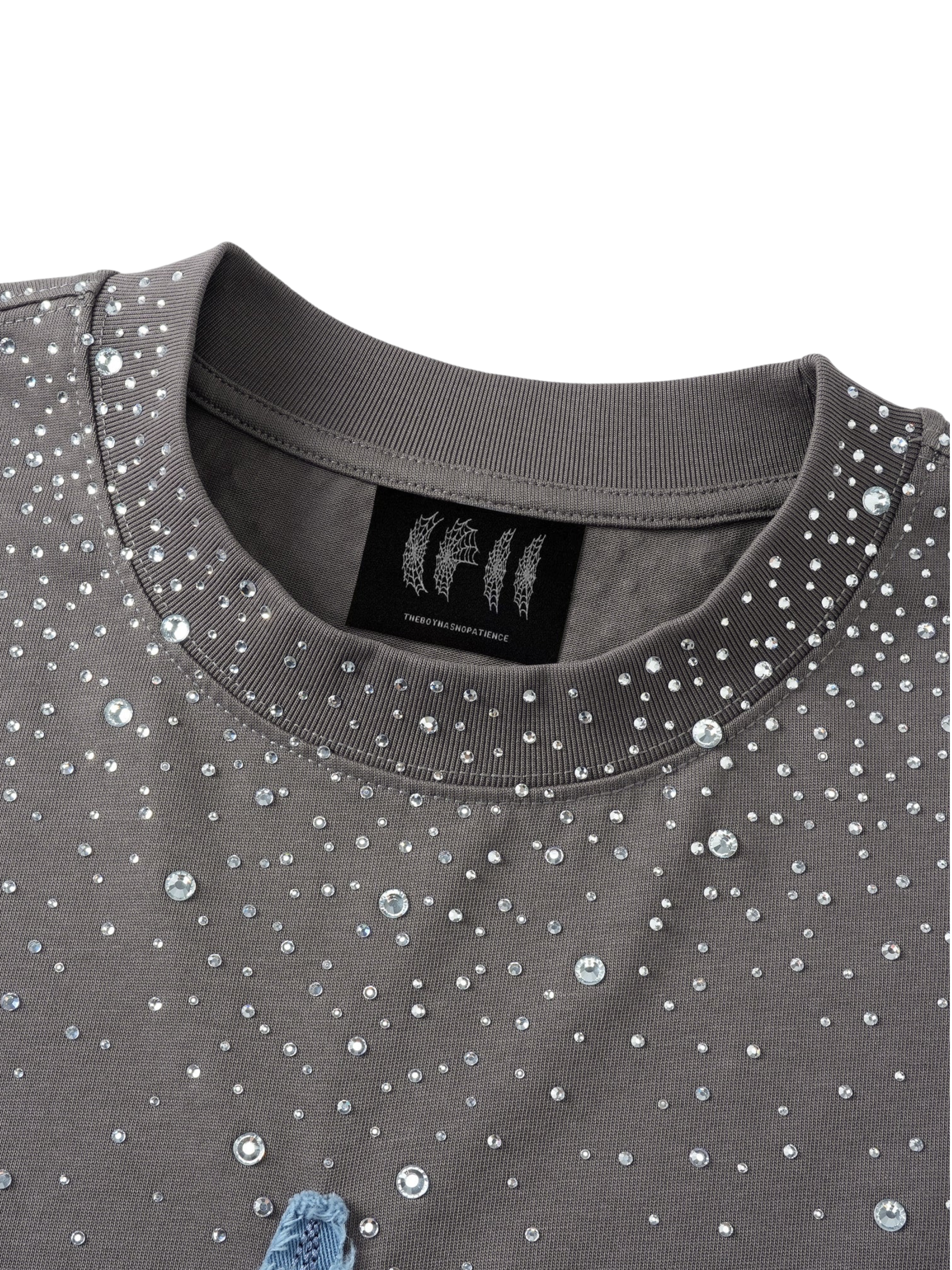 LUMINOUS DAWN RHINESTONE PATCH T-SHIRT