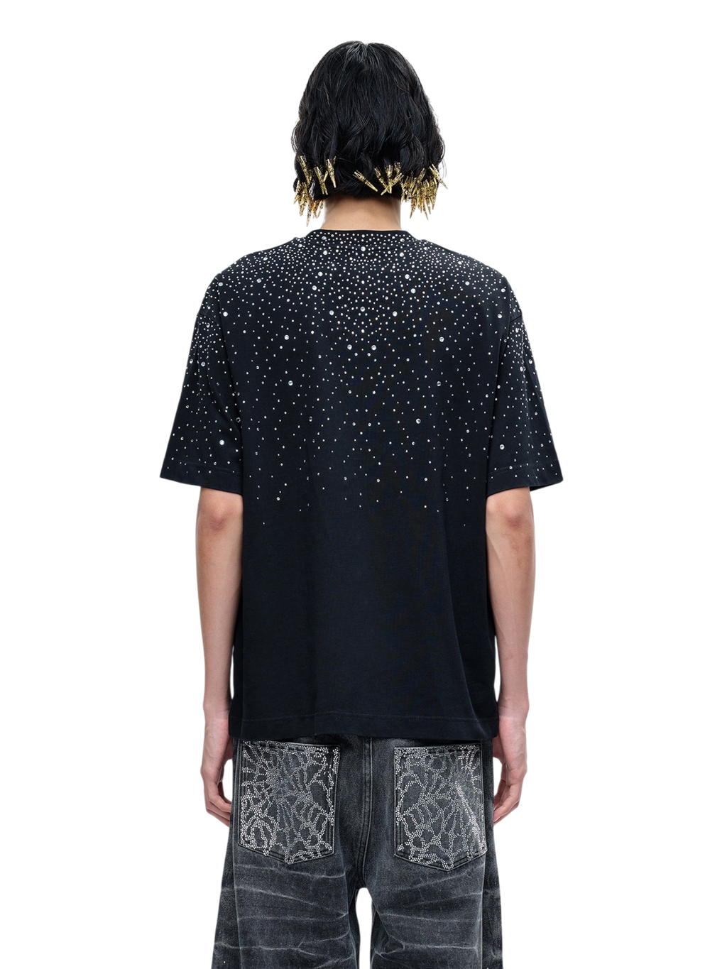 LUMINOUS DAWN RHINESTONE PATCH T-SHIRT
