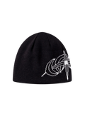Black Luminous Dawn jacquard wool-blend beanie with white astral motif