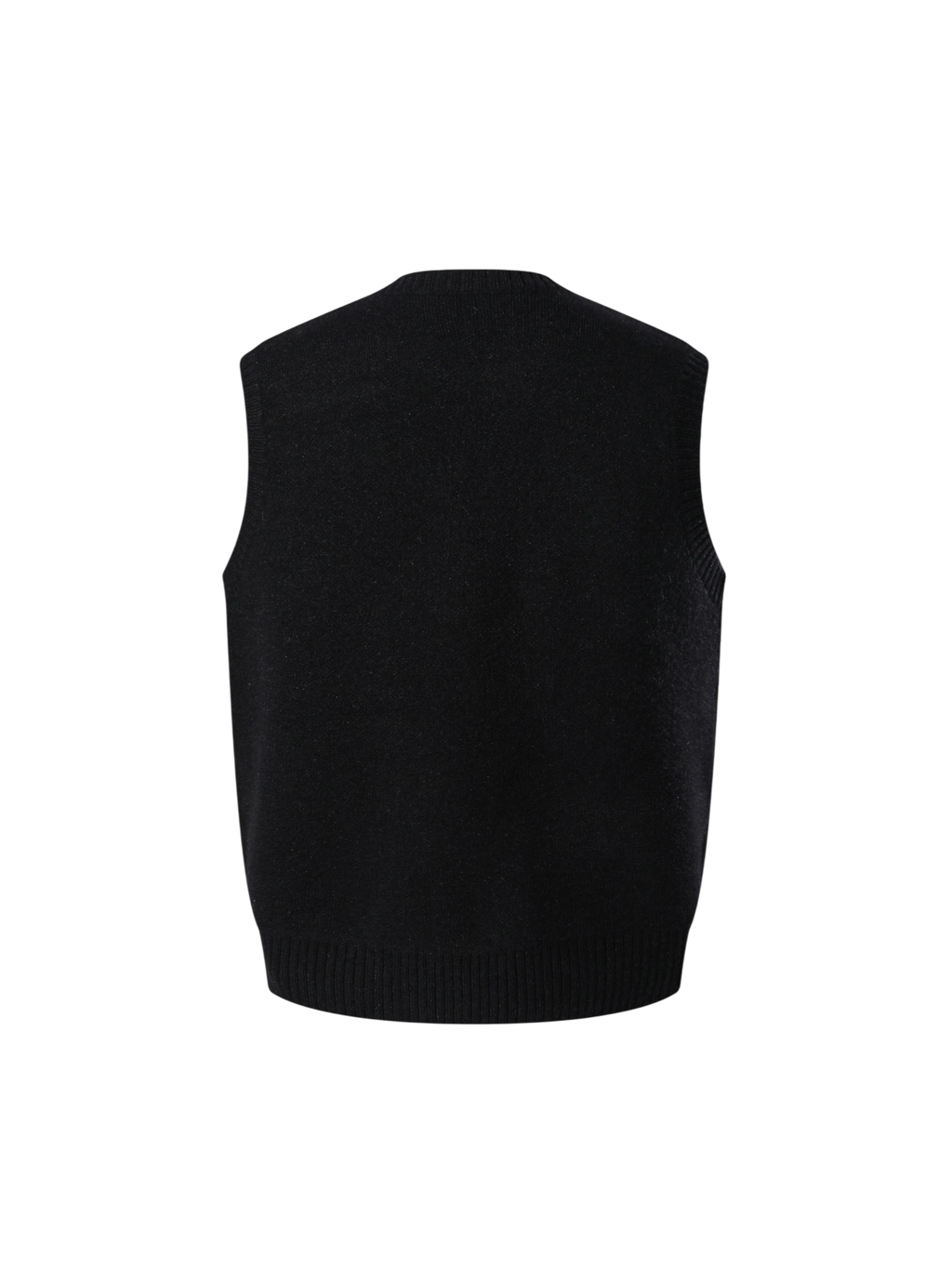 Black Wraith Rhinestone Sweater Vest, back flat view.