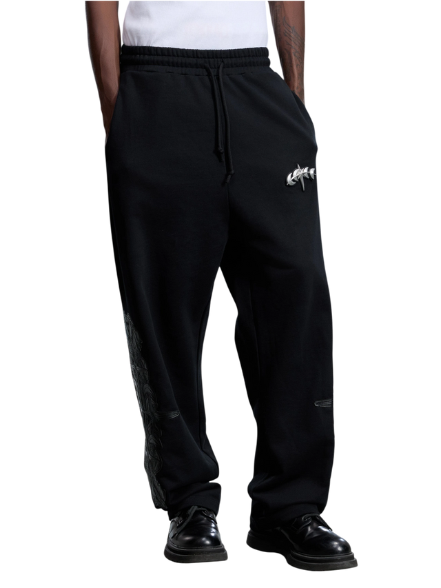 LEATHER PATCH PANTS