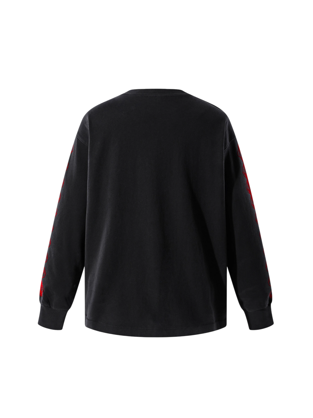 Dark Grey Ghost & Knight long-sleeve tee, back view